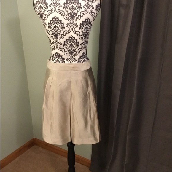 BCBG Champagne Pleated Skirt - Size 2 - Picture 3 of 4